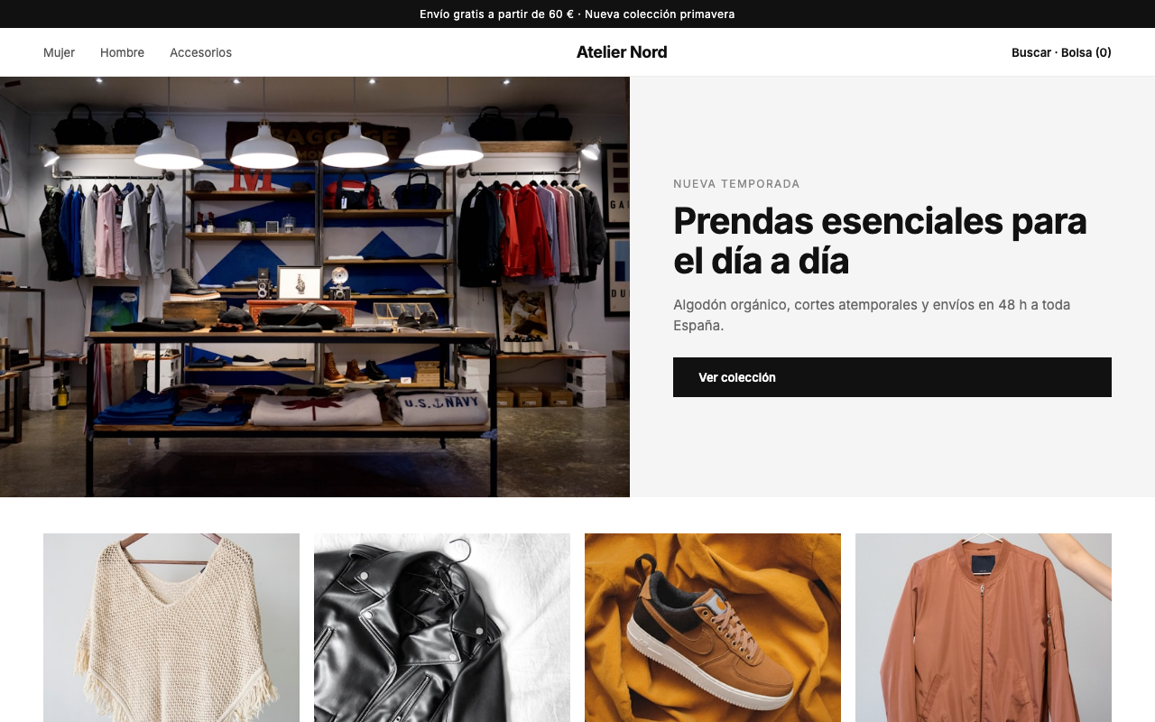 Captura de la web de Atelier Nord