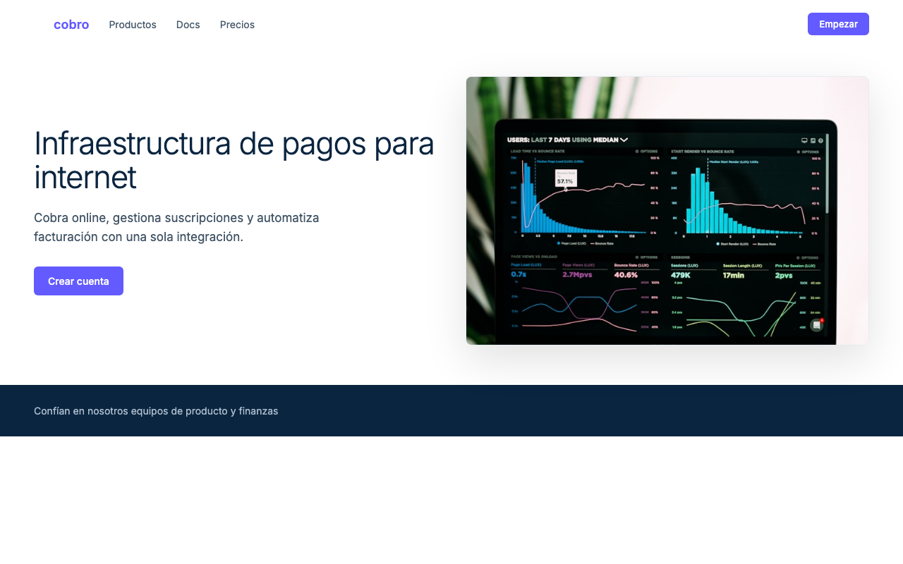 Captura de la web de Cobro Studio