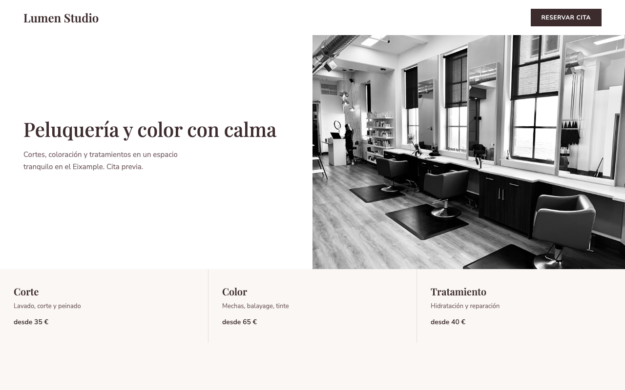Captura de la web de Lumen Studio