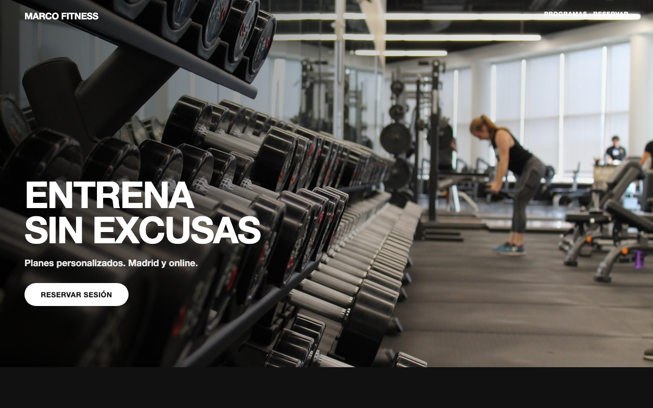 Captura de la web de Marco Fitness
