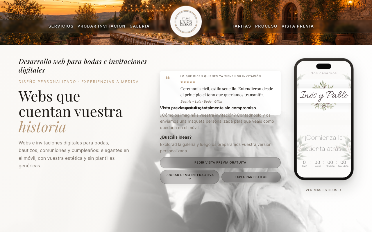 Captura de la web de Studio Union Design