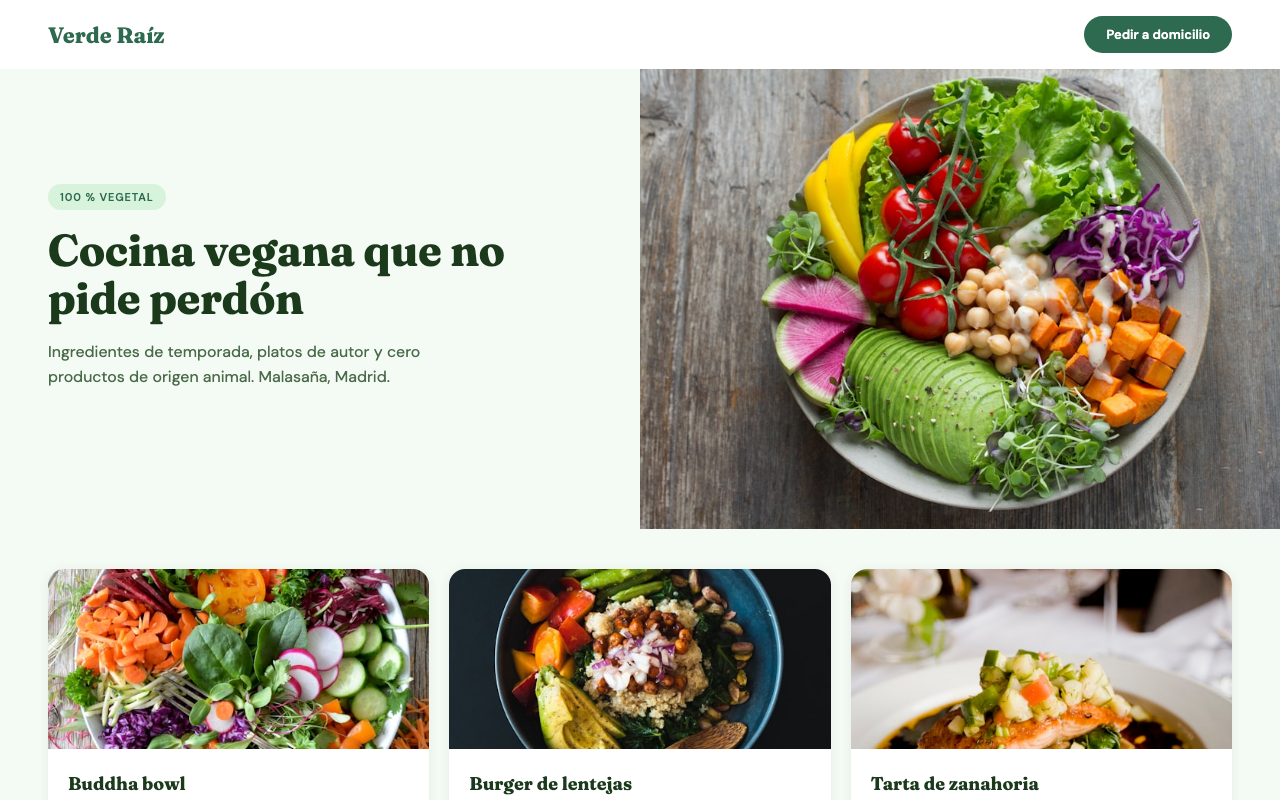 Captura de la web de Verde Raíz